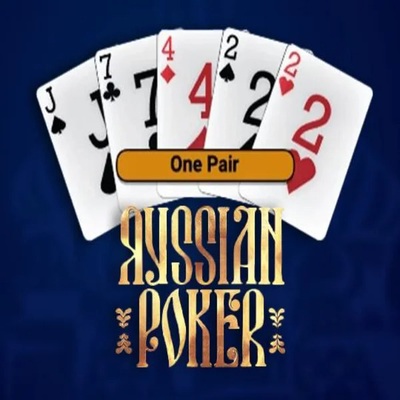 Russian Poker slot logo by OneTouch Games at Action Casino